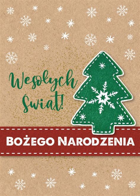 Kartka Wi Teczna Bo E Narodzenie B Naklejany Choinka Zielona Eko