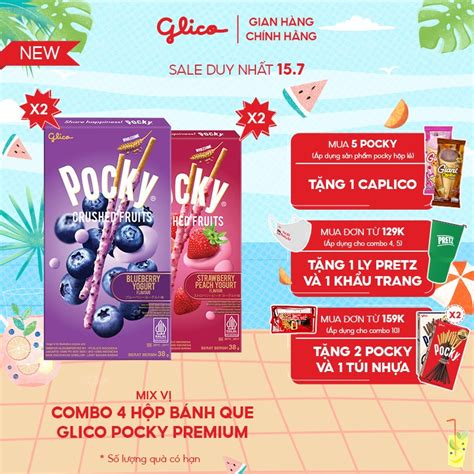 Combo 4 hộp bánh que Pocky Premium Trái Cây Nghiền Vị Sữa Chua 2 Việt