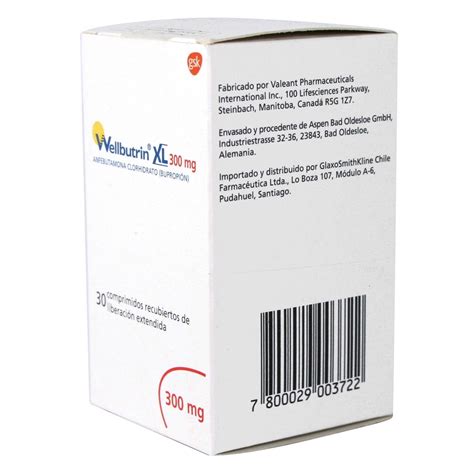 Wellbutrin Xl Bupropión 300 Mg 30 Comprimidos De Liberación Prolongada Cruz Verde