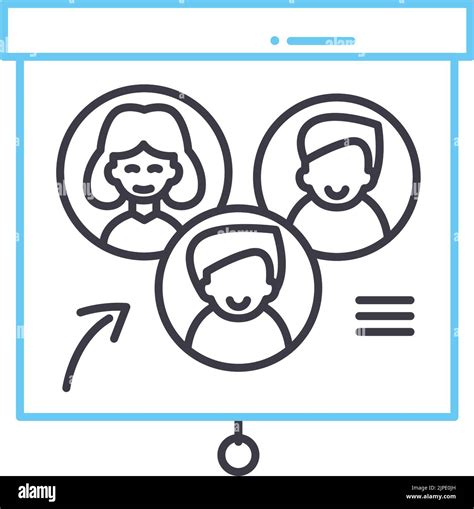 Team Building Program Line Icon Outline Symbol Vector Illustration