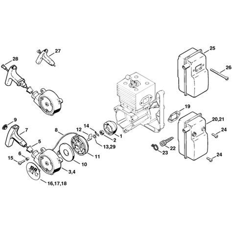 Rewind Starter Muffler Assembly For Stihl BR320 Blower L S Engineers