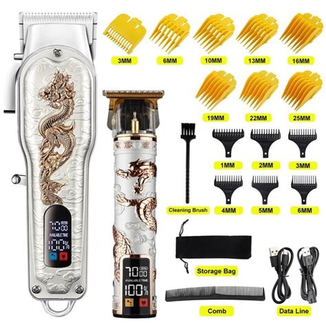 Hiena Dragon Hair Clipper Professional Set All Metal Cordless Hair