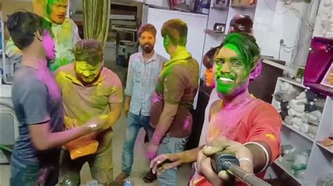 दुकान पर दोस्तों के साथ Kheli Holi😱🔥 Chhoti Holi Vlog Rohit 3 Kkk