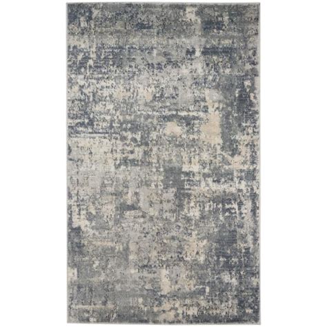 Nourison Concerto Grey Beige 3 Ft X 5 Ft Textured Contemporary