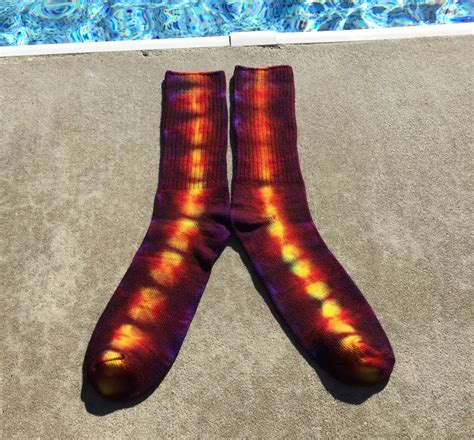 Firey Ice Dye Bamboo Socks Tie Dye Hiking Socks By Southern Etsy Bamboo Socks Ice Dyeing Dye