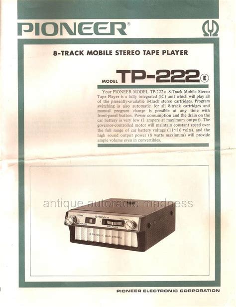 Autoradio Pioneer Tp Track