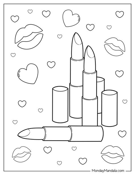 Makeup Coloring Pages Free Pdf Printables Coloring Pages