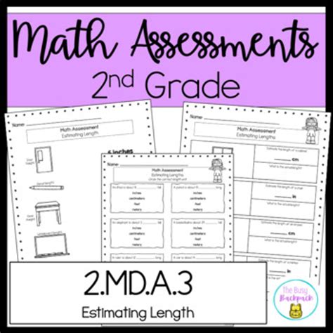 2mda3 Estimating Length Measurement Assessment 2nd Grade 2md3