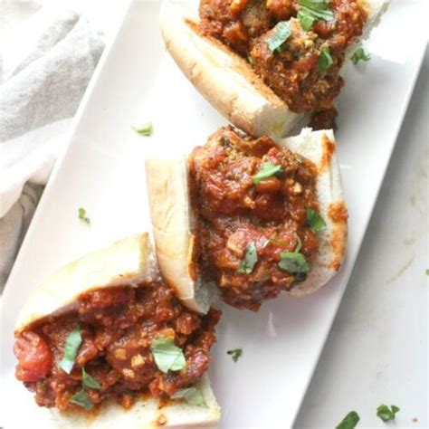 Mini Vegan Meatball Subs - This Savory Vegan