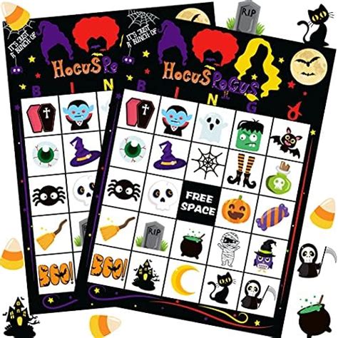 Halloween Bingo Recreation Hocus Pocus Bingo Halloween Actions For