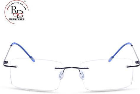 Buy Redex Single Vision Rectangle Rimless Blue Frame Men And Women