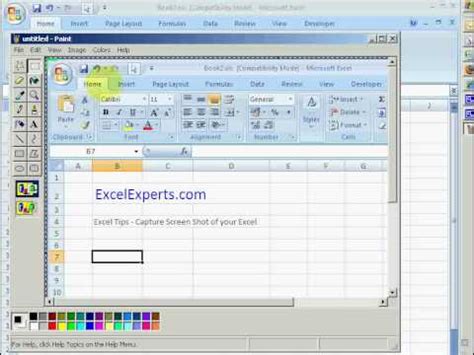 Excelexperts Excel Tips Capture Screen Shot Of Your Excel Youtube