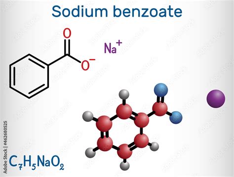 Sodium Benzoate Molecule It Is Antimicrobial Antifungal Preservative