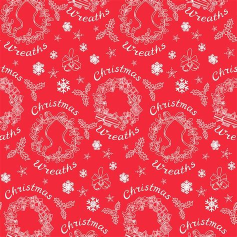 Premium Vector Christmas Seamless Pattern With Traditional Wreaths