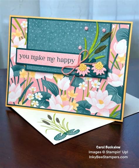 Stampin Up Lily Pond Lane Note Card For The Happy Inkin Thursday