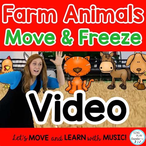 Farm Animal Move and Freeze Dance, Brain Break, P.E. Exercise, Movement ...