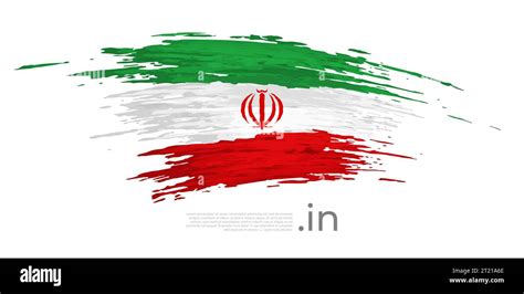 Iran Flag Brush Strokes Grunge Stripes Colors Of The Iranian Flag On