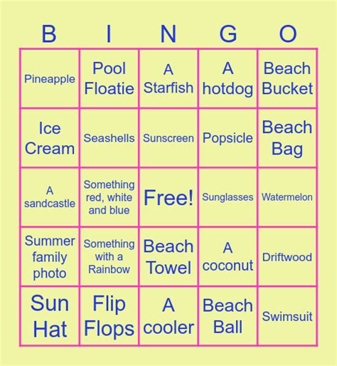 Scavenger Hunt Bingo Card