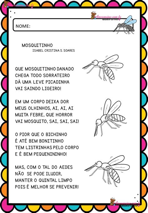 Texto E Atividades Sobre A Dengue Ano