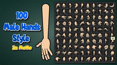 100 Male Hands Style In Moho Rigged Animation YouTube