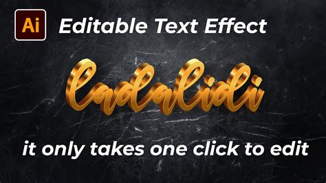 Create Editable Golden Text Effect Adobe Illustrator Tutorial Youtube