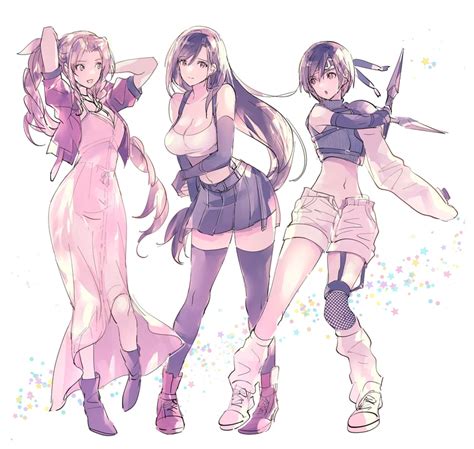 Tifa Lockhart Aerith Gainsborough And Yuffie Kisaragi Final Fantasy And 2 More Drawn By