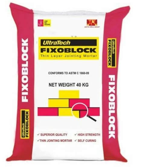 Kg Ultratech Fixoblock Jointing Mortar At Rs Bag Block