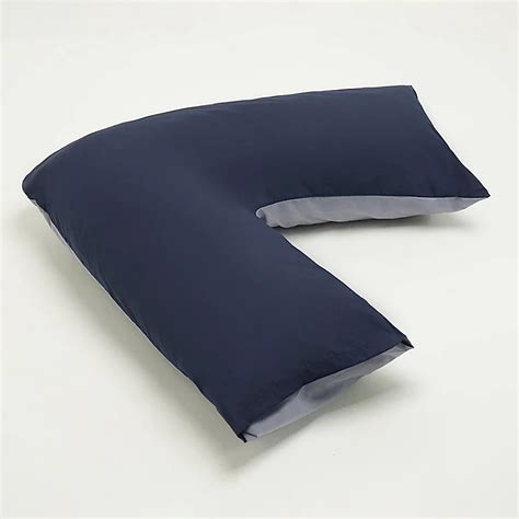 Orthopaedic V Shaped Pillow With 2 Tone Reversible Pillowcase Extra Cushioning Support For Head