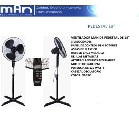 Ventilador Man Pedestal Pulgadas Vpg En Mercado Libre