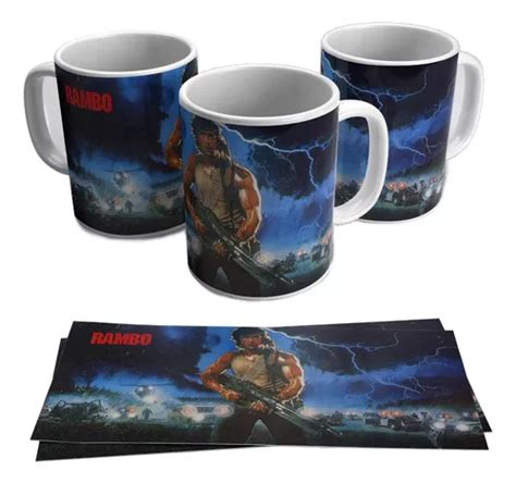 Taza Blanca 11 Oz Rambo M01 1 Pz Meses Sin Interés