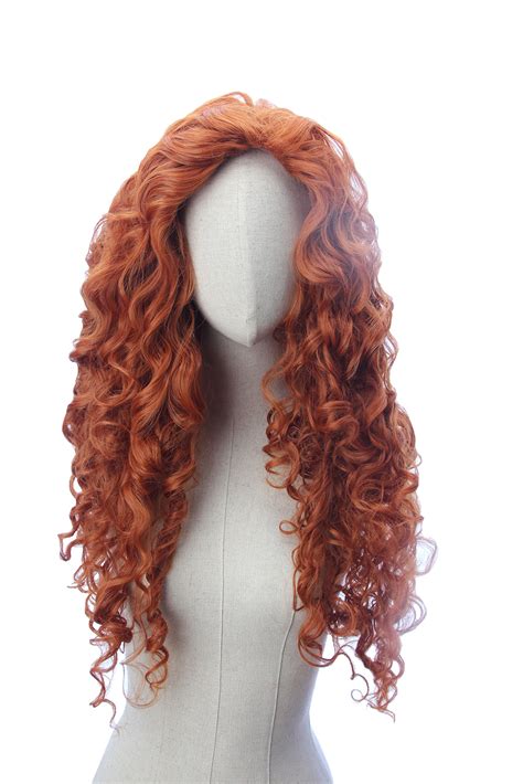 Long Copper Red Curly Wave Inspired Merida Brave Wig Heat Resistant