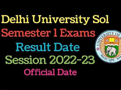 DU Sol Semester 1 Result L Official Dates L Important Announcement L