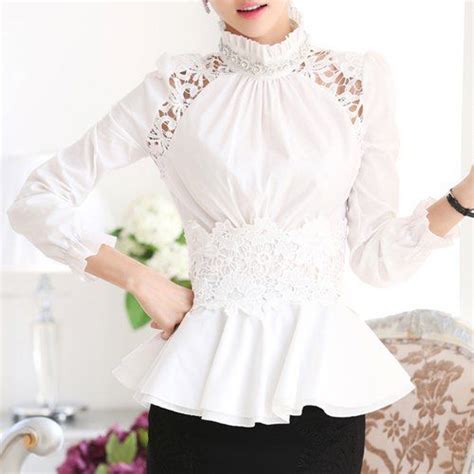 [16 Off] Stylish Stand Collar Lace Spliced Diamante Decorated Long