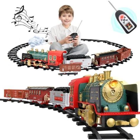 Jouet Train Electrique pour Enfants avec avec Fumé Lumières et Son