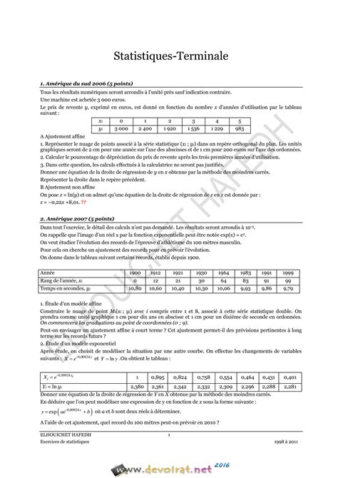 Solution S Rie D Exercices Math Statitiques Bac Toutes Sections