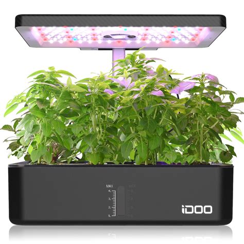 IDOO 12Pods Indoor Herb Garden Kit Hydroponics Growing System With LED