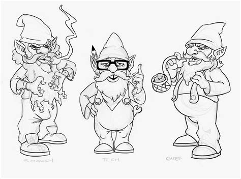 Simple Gnome Drawing Bunch Of Gnomes Concepts I Put Together For An