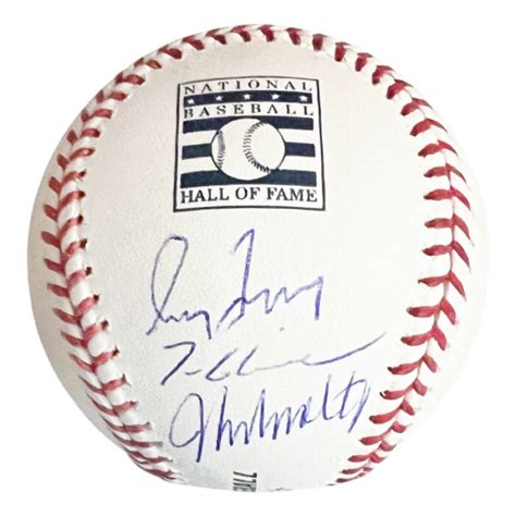 Greg Maddux Tom Glavine And John Smoltz Triple Autographed Official Hall