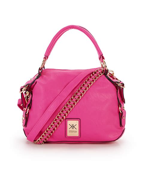 Lipsy Kardashian Kollection Slouch Shoulder Bag in Pink (hot_pink) | Lyst