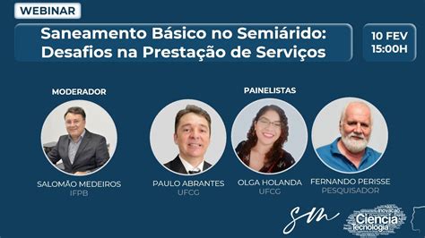 Webinar Saneamento B Sico No Semi Rido Desafios Na Presta O De