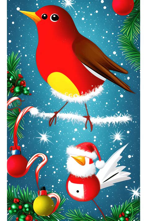 Christmas Robin Fantasy Graphic · Creative Fabrica