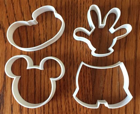 Mickey Mouse Four Piece Set Of Cookie And Fondant Cutters Etsy