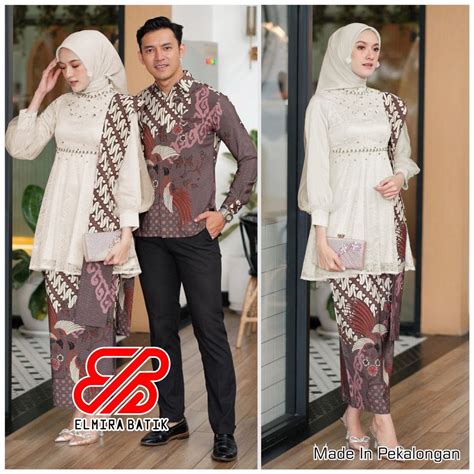 Jual Batik Karun Couple Brukat Kemeja Modern 2022 Outfit Kondangan Lamaran Wisuda Shopee Indonesia