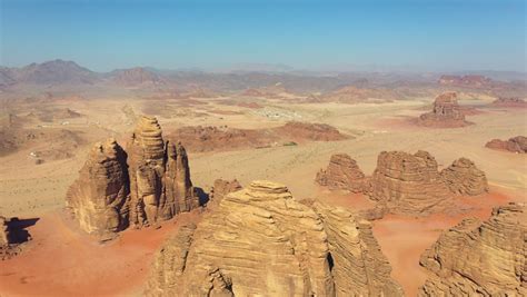 Drone Photography Of The Neom Desert Road In The City Of Tabuk Saudi