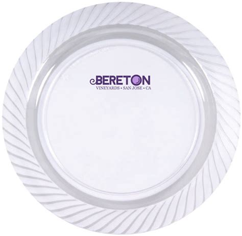 9" Clear Plastic Plates | Imprinted Logo | DXQ0