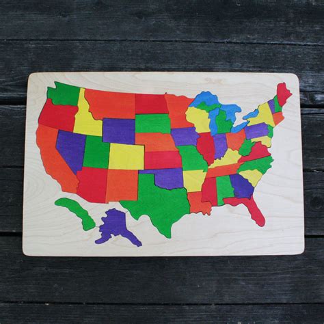 USA Wooden Map Puzzle - The Puzzle Man