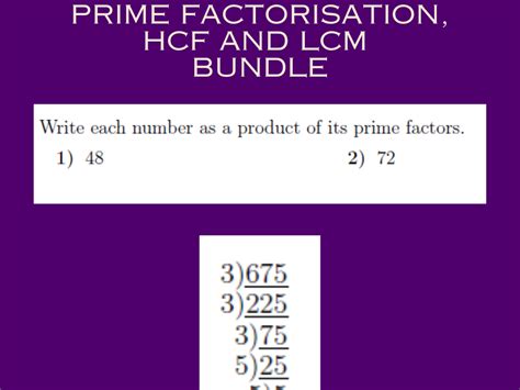 Prime Factorisation Hcf And Lcm Worksheets With Solutions Teaching Resources