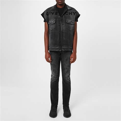 Givenchy Sleeveless Denim Jacket Men Black Flannels