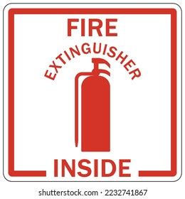 Fire Extinguisher Inside Sign Labels Stock Vector Royalty Free