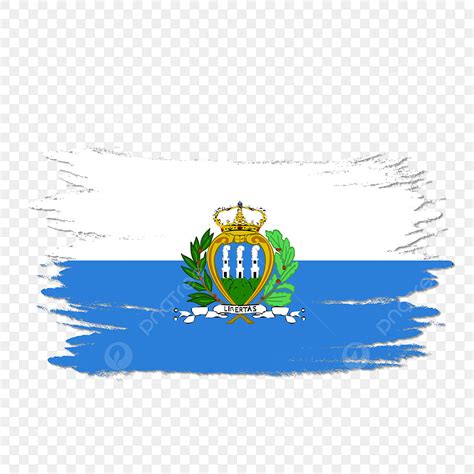 San Marino Flag Przezroczysty Pędzel Malowany Akwarelą San Marino San